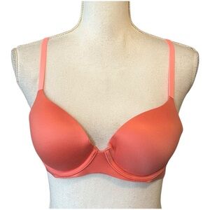 Aerie Perky Push Up Demi Bra SZ 34B in Coral Orange